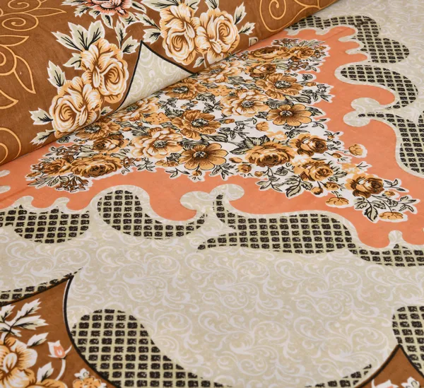 Brown_Cotton_Kaleen_Blossom_Double_Bedsheet_With_Pillow_Cover_100_X_108_Cm